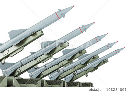 Missile Defence Systems, anti aircraft defence system. 3D rendering 108284061