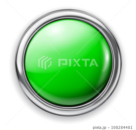 Big button with metallic border Big button with metallic border 108284481