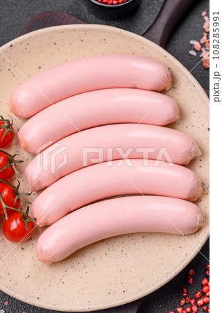 Delicious fresh vegetarian sausage or sausage made from vegetable protein tofu or seitan Delicious fresh vegetarian sausage or sausage made from vegetable protein tofu or seitan 108285991
