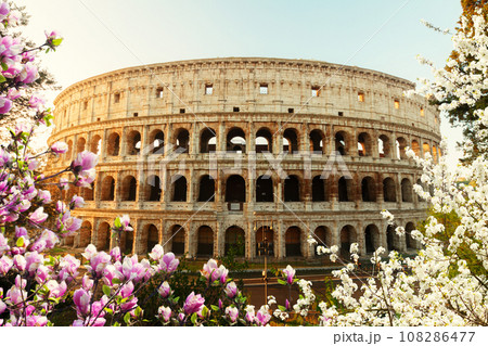 Colosseum at sunset in Rome, Italy Colosseum at sunset in Rome, Italy 108286477