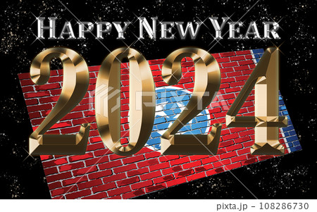 Happy New Year 2024 with Tennessee flag 108286730