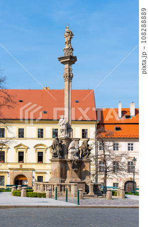 Plague Column of Virgin Mary on Hradcany Square, Hradcany, Prague, Czech Republic. Plague Column of Virgin Mary on Hradcany Square, Hradcany, Prague, Czech Republic. 108288889