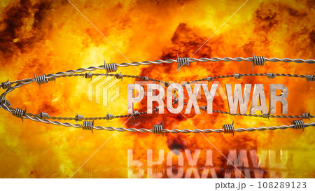 The proxy war on fire Background 3d renderingのイラスト素材 [108289123] - PIXTA