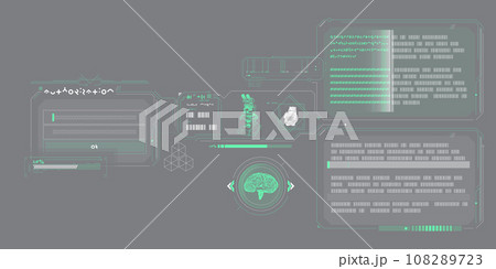Sci-fi HUD interface for data research. Sci-fi HUD interface for data research. 108289723