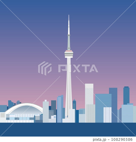 トロント　toronto　CNタワー　CN　tower　カナダ　canada　夕景 108290386
