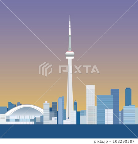 トロント　toronto　CNタワー　CN　tower　カナダ　canada　夕景 108290387