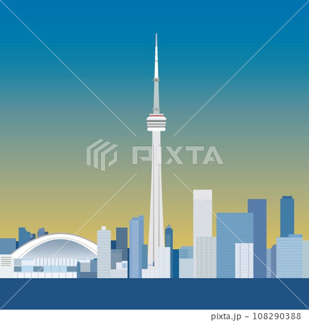 トロント　toronto　CNタワー　CN　tower　カナダ　canada　夕景 108290388