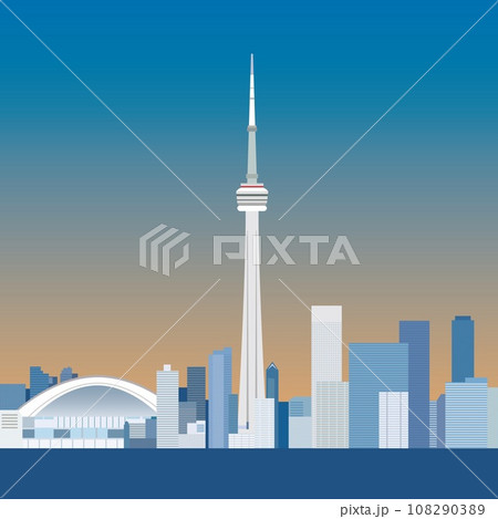 トロント　toronto　CNタワー　CN　tower　カナダ　canada　夕景 108290389