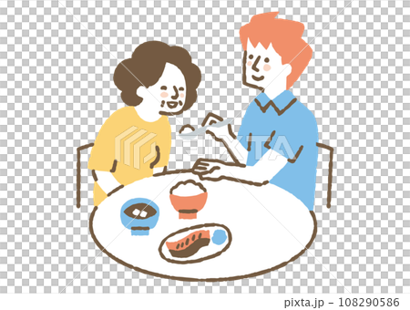 Male caregiver helping with meals_color 108290586