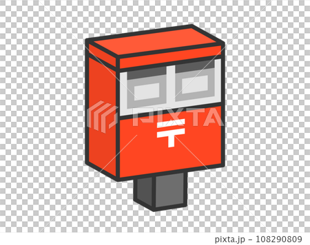 二口の郵便ポスト(3D線画)のイラスト 二口の郵便ポスト(3D線画)のイラスト 108290809