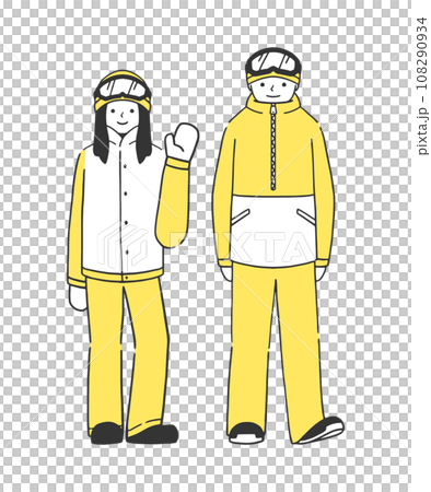 ウェアを着た男女カップルのイラスト素材 108290934