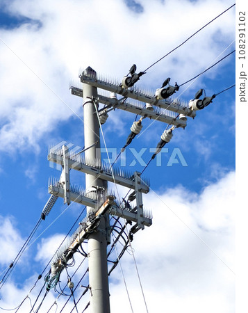 鳥よけのある電信柱 鳥よけのある電信柱 108291102