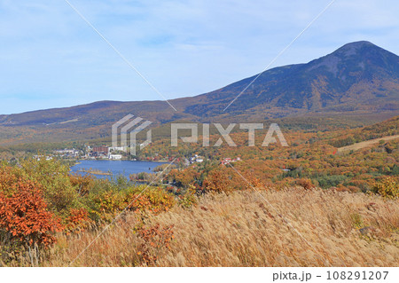 秋のビーナスライン　白樺湖と蓼科山 108291207