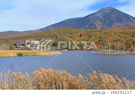 秋のビーナスライン 白樺湖と蓼科山 秋のビーナスライン 白樺湖と蓼科山 108291217