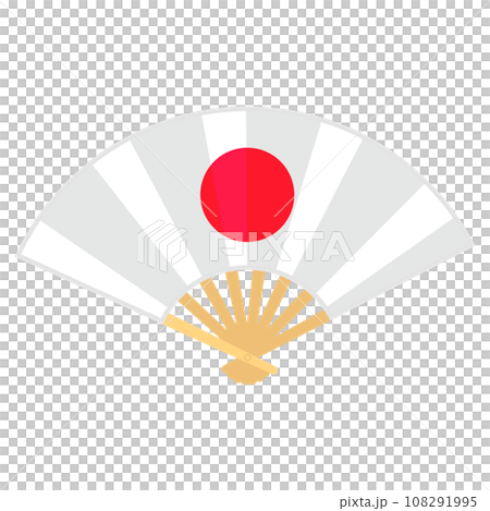 Hinomaru fan illustration color no line Hinomaru fan illustration color no line 108291995