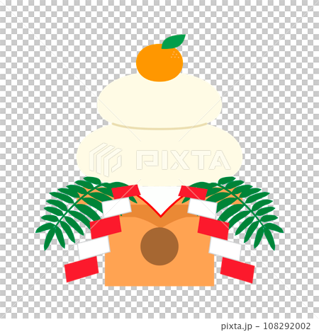 Kagami mochi illustration color no line Kagami mochi illustration color no line 108292002