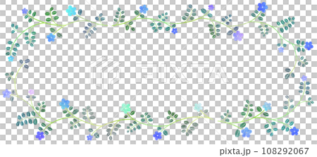 blue and purple flowers and leaves frame blue and purple flowers and leaves frame 108292067