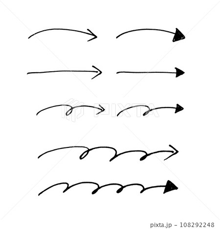 アナログ手書きのペン画矢印 アナログ手書きのペン画矢印 108292248