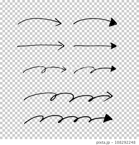 アナログ手書きのペン画矢印 アナログ手書きのペン画矢印 108292248