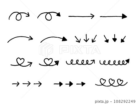 アナログ手書きのペン画矢印 108292249