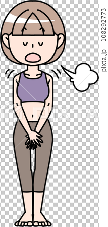 息を吐く女性　呼吸法 108292773