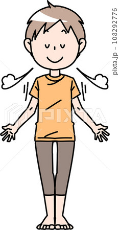 息を吸う男性　呼吸法 108292776