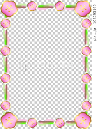 水彩線條梅花框圖[A4] 108293149