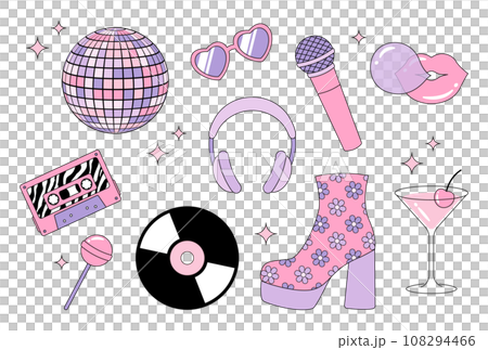 Disco party illustration set 108294466