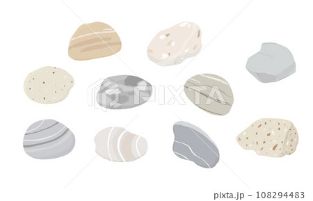 Set of pebbles and natural stones.  108294483