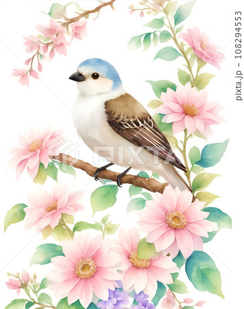 水彩の鳥「AI生成画像」 108294553