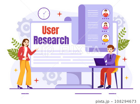 User Research Vector Illustration of People Searching and Exploring in Networks to Design Project, Online Survey and Analytics in Flat Background User Research Vector Illustration of People Searching and Exploring in Networks to Design Project, Online Survey and Analytics in Flat Background 108294673
