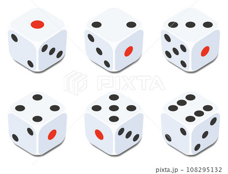 シンプルなサイコロのベクターイラストセット 108295132