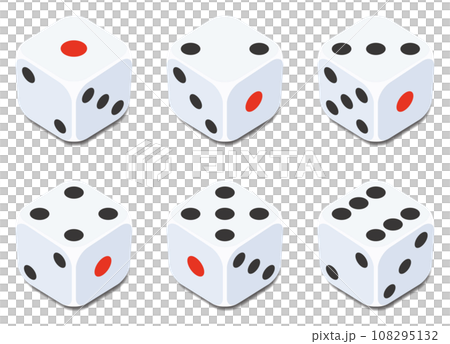 シンプルなサイコロのベクターイラストセット 108295132