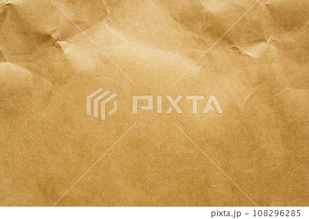 Brown crumpled paper recycled kraft sheet texture background 108296285