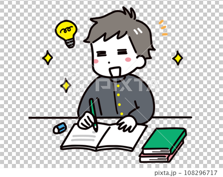 開心學習的中學生（上半身） 108296717