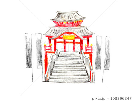 大須観音　手描きイラスト 108296847