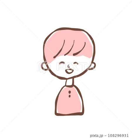微笑む表情女の子シンプル 108296931