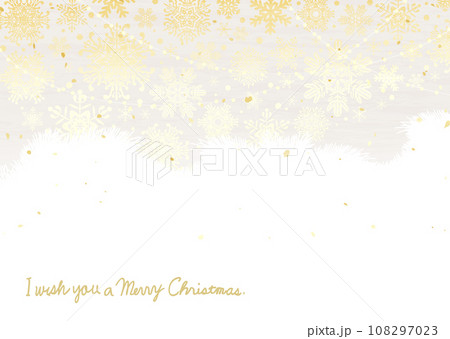 雪の結晶とファーのようなシックでリッチな雰囲気のクリスマス背景イラスト 108297023
