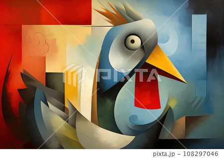 Abstract chicken painting. Animals art. Farm animals. 108297046