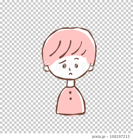 簡單的女孩,表情困擾 簡單的女孩,表情困擾 108297213