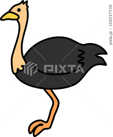 横向きのダチョウのイラスト 横向きのダチョウのイラスト 108297538