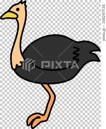 横向きのダチョウのイラスト 横向きのダチョウのイラスト 108297538