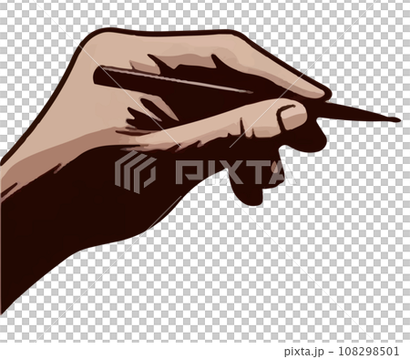 左撇子拿著鉛筆的插圖 左撇子拿著鉛筆的插圖 108298501