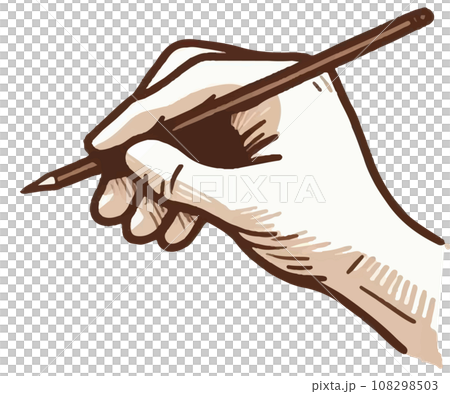 Illustration of a person's hand holding a pencil - Stock Illustration ...