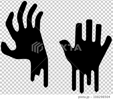Horror touch human hand silhouette illustration set 108298504