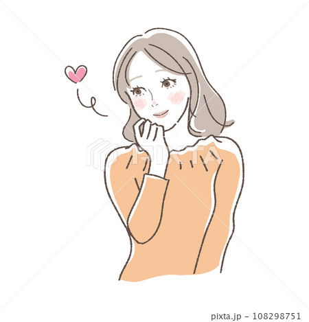 うっとりする女性のイラストのイラスト素材 [108298751] - PIXTA