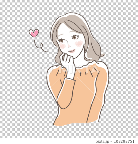 うっとりする女性のイラスト うっとりする女性のイラスト 108298751