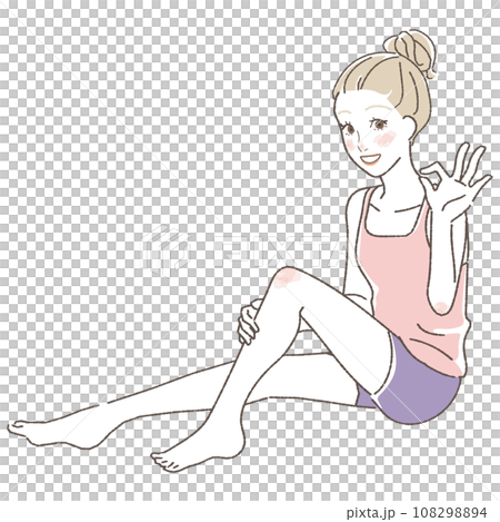 一個女人自我按摩腳的插圖 108298894