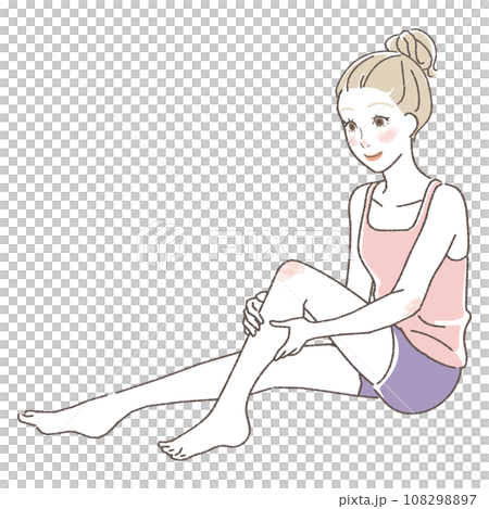 一個女人自我按摩腳的插圖 108298897