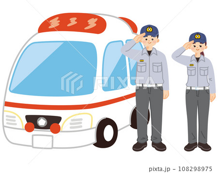 救急救命士と救急車　医療従事者 108298975